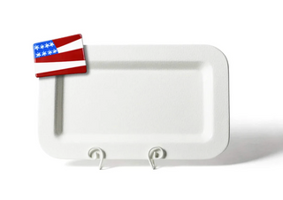 White Small Dot Mini Entertaining Rectangle Platter