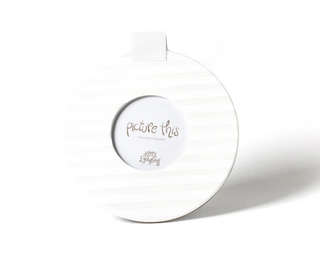 White Medium Stripe Mini Round Frame