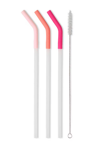 Blush/Coral/Hot Pink Reusable Straw Set (Mega Mugs)