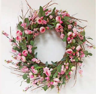 RANUNCULUS WREATH HOT PINK