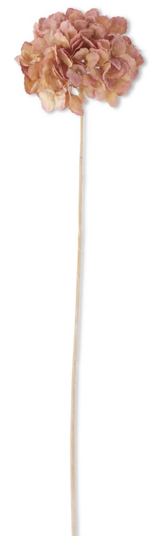 27 Inch Faux Pink Dried Hydrangea Stem