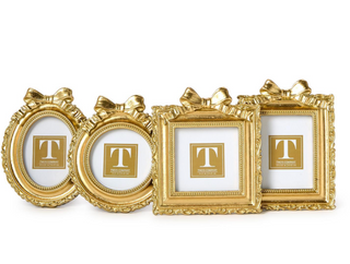 Vintage Gold Mini Photo Frame with Accent Bow