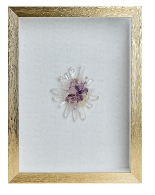 Crystal Cluster Flower Shadow Box Wall Art