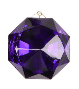 4-5" Purple Jewel Glitter Ornament