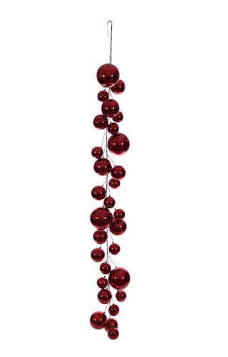 6' Red Ball Branch Garland