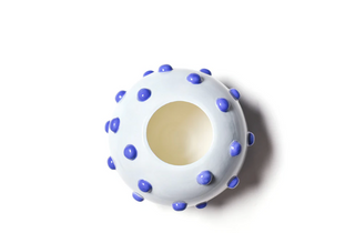 Iris Blue Large Round Vase with Decorative Knobs