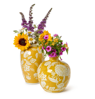 Yellow Floral Vases
