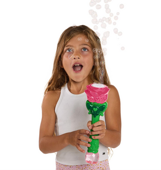 Pink Rose LED Illuminating Bubble Wand