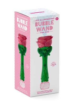 Pink Rose LED Illuminating Bubble Wand