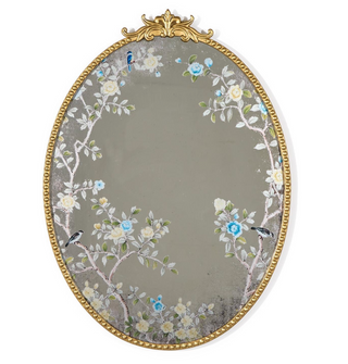 Flora and Fauna Oval Wall Mirror