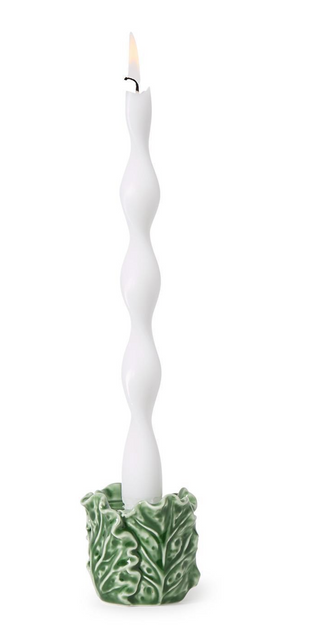 Cruciferous Leaf Taper Candleholder