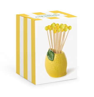 Lemon w/20 Yellow Bead Cocktail Picks