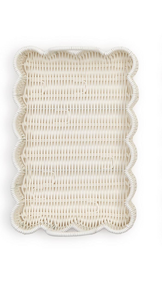 All Weather Wicker Scalloped Edge Serving Trays
