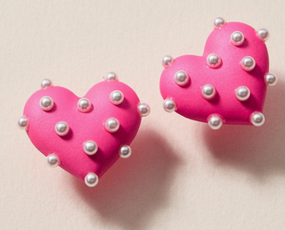 Pearl Studded Heart Earrings