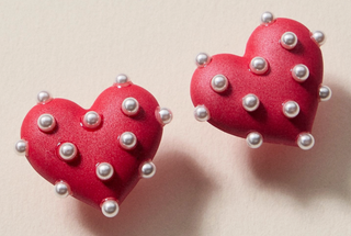 Pearl Studded Heart Earrings
