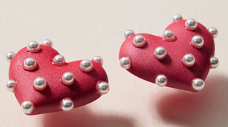 Pearl Studded Heart Earrings