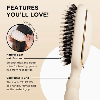 Boar Bristle Hair Brush | Tan
