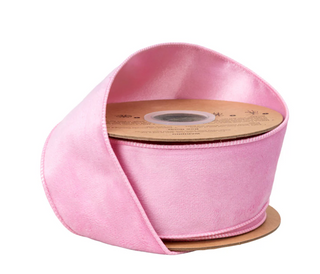 2 1/2" Pink Reversible Classic Velvet Wired Ribbon