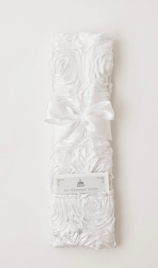 Rosettes White Wedding Cake Knife