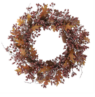 30 Inch Rosehip Twig & Pinecone Wreath