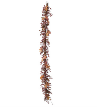 72 Inch Rosehip Twig & Pinecone Garland
