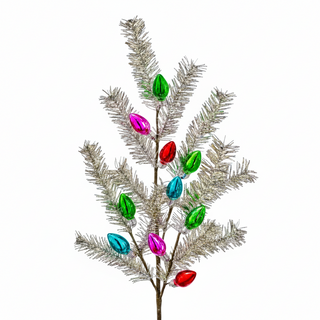 32" Vintage Tinsel Bulb Spray