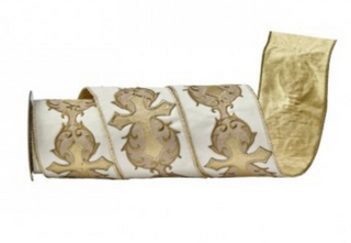 4" X 5yd Embroidered Cross Velvet Ribbon