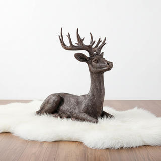 22" Resin Laying Winter Deer