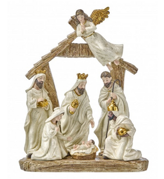13" Resin Creche w/ Nativity