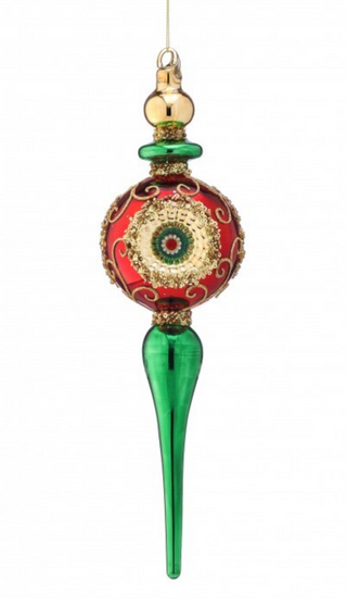 12" Glass Reflector Regalfinial Ornament