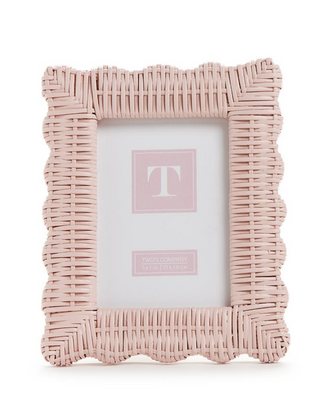 Pink Wicker Weave Photo Frames