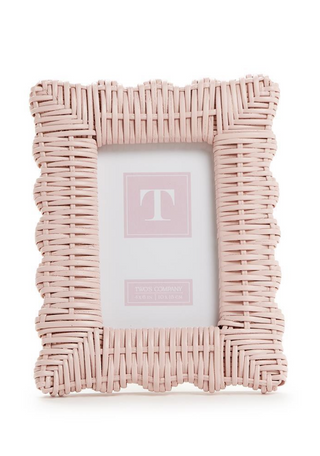 Pink Wicker Weave Photo Frames