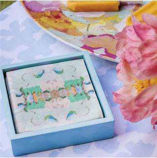 Light Blue Bamboo Cocktail Napkin Holder
