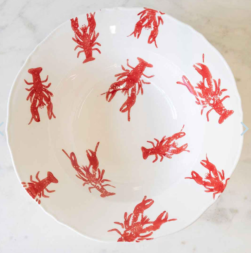 Watercolor Crawfish Serving Bowl