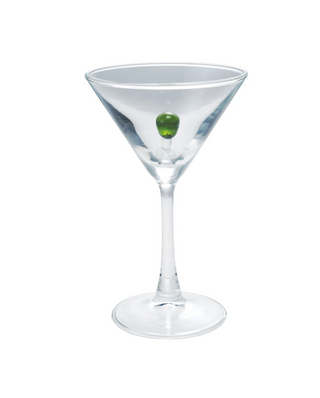 6 oz. Stemmed Martini Glass with Hand-Blown Olive Inside