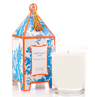 French Tulip Classic Toile Pagoda Box Candle