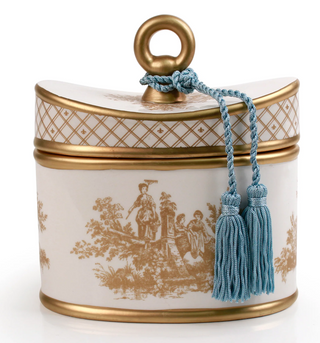 French Tulip Classic Toile Ceramic Two-Wick Candle