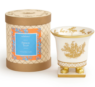 French Tulip Classic Toile Petite Ceramic Candle