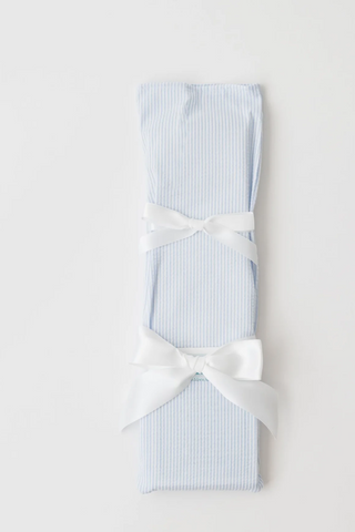 Blue Seersucker with White Ribbon Birthday Cake Knife
