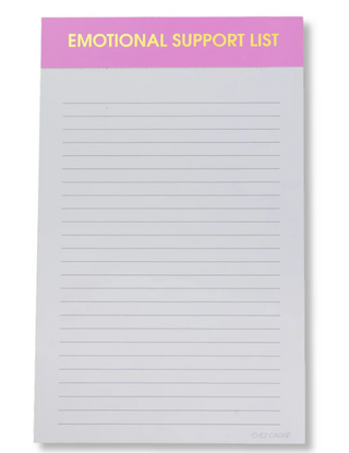 EMOTIONAL SUPPORT LIST - LINED NOTEPAD