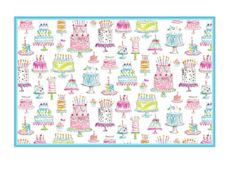 HANDPAINTED COLORFUL BIRTHDAY CAKES PLACEMAT