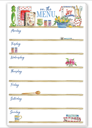 ON THE MENU WEEKLY PLANNER LARGE NOTEPAD