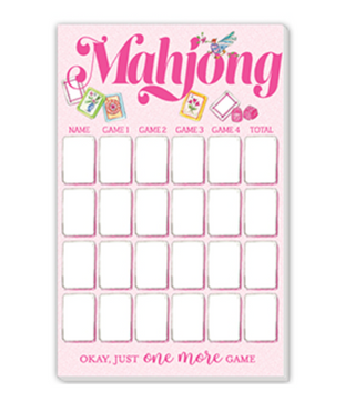 HANDPAINTED MAHJONG SCORE PAD LARGE NOTEPAD