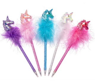 Iridescent Unicorn Fluffy Pens