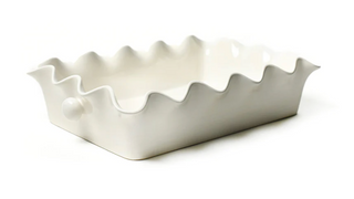 Signature Ruffle 14" Casserole White