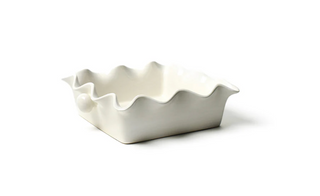 Signature Square Ruffle 9.5" Casserole White