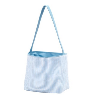 Blue Seersucker Bucket