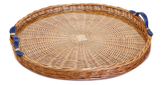 Wicker Round Tray with Handles