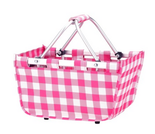 Hot Pink Check Mini Market Tote