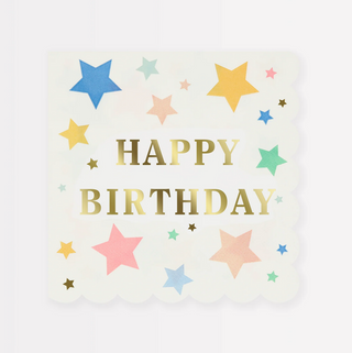 Happy Birthday Stars Large Napkins (x16)